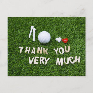 Golf hartelijk dank met golfbal en t-shirt briefkaart