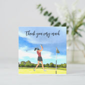 Golf Hartelijk dank voor de golfer-waterverf Bedankkaart (Staand voorkant)