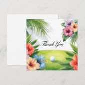 Golf Hawaï Thema Bedankkaart (Voorkant / Achterkant)