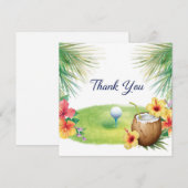 Golf Hawaï Thema Bedankkaart (Voorkant / Achterkant)