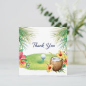 Golf Hawaï Thema Bedankkaart (Staand voorkant)