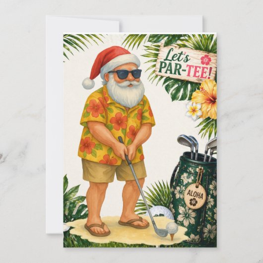 Golf Hawaï thema Kerstfeest Kaart (Voorkant)