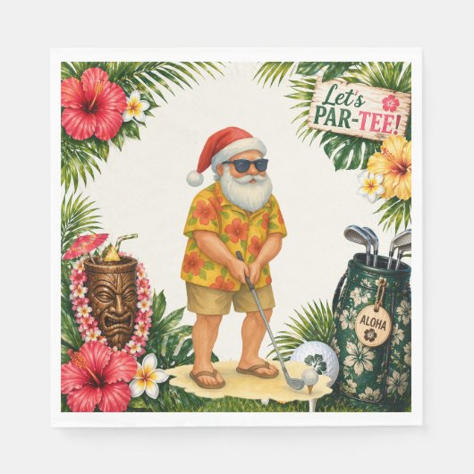 Golf Hawaï thema Kerstfeest  Servet (Voorkant)