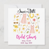 Golf Hawaiaans getinte Bruidsdouche Bachelorette Save The Date (Voorkant)