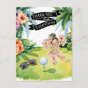 Golf Hawaii thema Platte Dankkaart Briefkaart