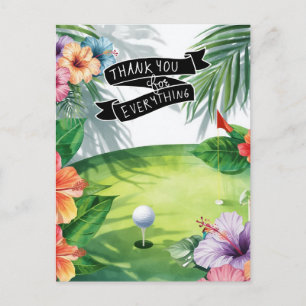Golf Hawaii thema Platte Dankkaart Briefkaart
