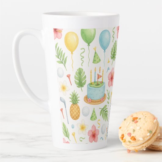 Golf Hawaii thema voor Hawaiiaanse geschenken voor Latte Mok (In situ)
