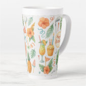 Golf Hawaii thema voor Hawaiiaanse geschenken voor Latte Mok (Rechterhoek)