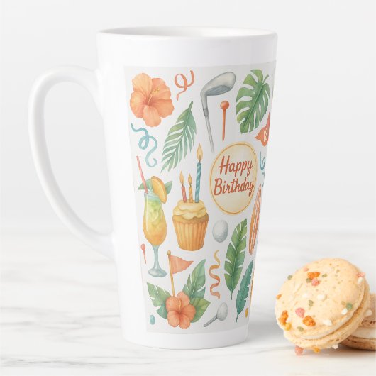 Golf Hawaii thema voor Hawaiiaanse geschenken voor Latte Mok (In situ)