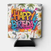 Golf Hawaii thema voor Hawaiian Golfer Party Blikjeskoeler (Voorkant)