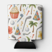 Golf Hawaii thema voor Hawaiian Golfer Party Blikjeskoeler (Achterkant)