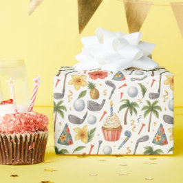 Golf Hawaii thema voor Hawaiian Golfer Party Cadeaupapier