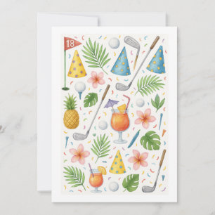 Golf Hawaii thema voor Hawaiian Golfer Party Kaart