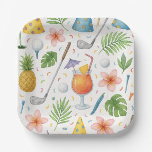 Golf Hawaii thema voor Hawaiian Golfer Party Papieren Bordje