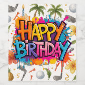 Golf Hawaii thema voor Hawaiian Golfer Party Wijn Etiket (Enkel label)