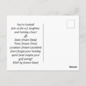 Golf Hawaiiaanse thema Lady Bride Bachelorette Par Briefkaart (Achterkant)