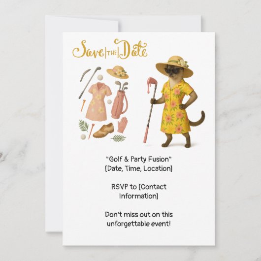 Golf Hawaiiaanse vrouw golfer op het groen Kaart (Voorkant)