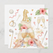 Golf Hawaiian thema bruiloft voor golfer Kaart (Voorkant / Achterkant)