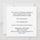 Golf Hawaiian thema bruiloft voor golfer Kaart (Achterkant)