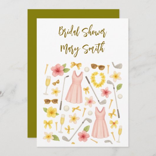 Golf Hawaiian thema bruiloft voor golfer Lover Kaart (Voorkant / Achterkant)