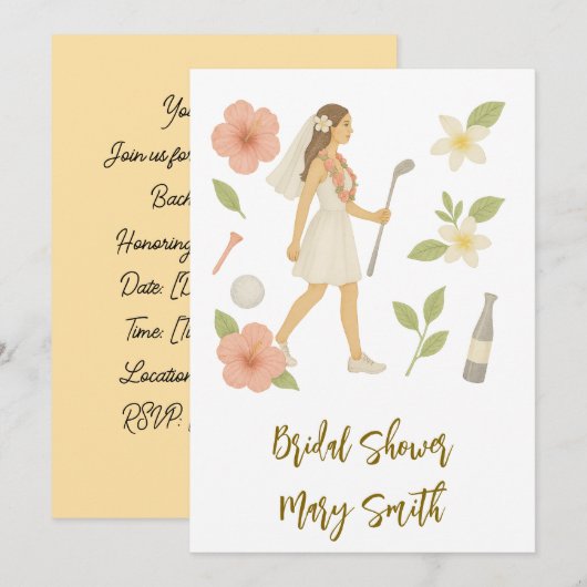 Golf Hawaiian thema bruiloft voor golfer Lover Kaart (Voorkant / Achterkant)