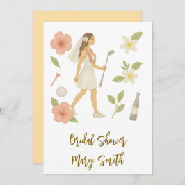 Golf Hawaiian thema bruiloft voor golfer Lover Kaart