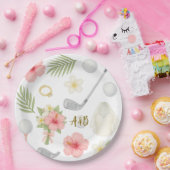 Golf Hawaiian thema bruiloft voor golfer Papieren Bordje (Feest)