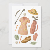 Golf Hawaiian thema Lady Woman Golfer toernooi Kaart (Voorkant)