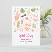 Golf Hawaiian thema Vrijgezellenfeest Bachelorette Kaart (Staand voorkant)