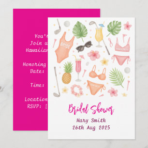 Golf Hawaiian thema Vrijgezellenfeest Bachelorette Kaart