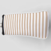 Golf Head Cover Beige & Witte Streep (Voorkant)