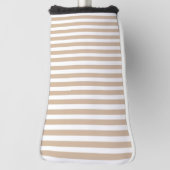 Golf Head Cover Beige & Witte Streep (Draai 90)