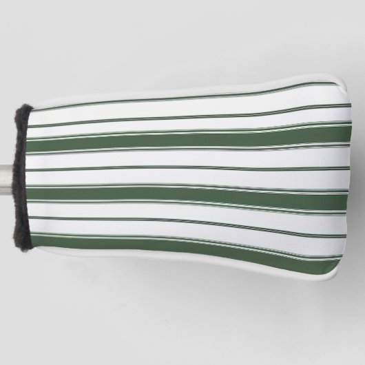 Golf Head Cover Groen & Wit Streep (Voorkant)