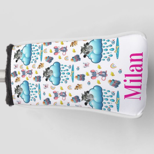 Golf Head Cover Hond Kat Muis Regenboog Vis (Voorkant)