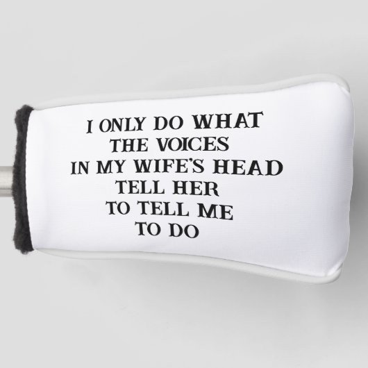 Golf Head Cover Husband Wife's Joke (Voorkant)