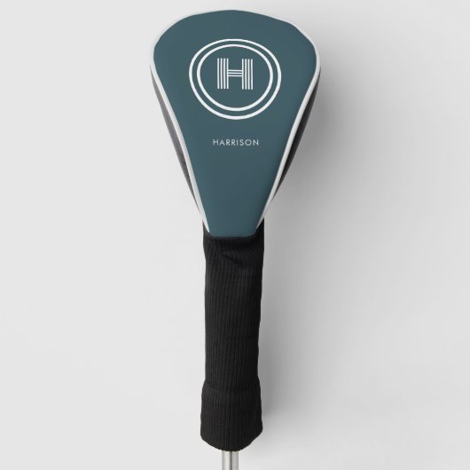 Golf Head Cover | Modern Eenvoudig Monogram (Voorkant)