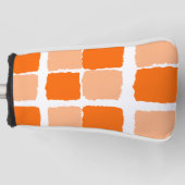 Golf Head Cover Oranje & Wit Vierkant (Voorkant)
