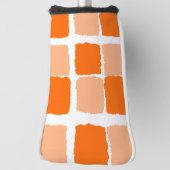 Golf Head Cover Oranje & Wit Vierkant (Draai 90)