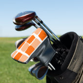 Golf Head Cover Oranje & Wit Vierkant (Insitu)
