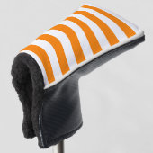 Golf Head Cover Oranje & Witte Streep (3/4 voorkant)
