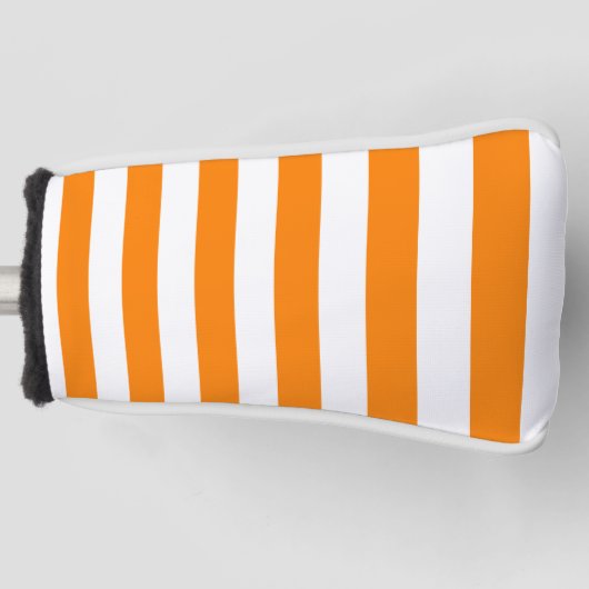 Golf Head Cover Oranje & Witte Streep (Voorkant)