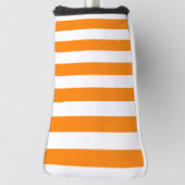 Golf Head Cover Oranje & Witte Streep (Draai 90)