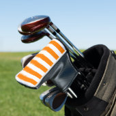 Golf Head Cover Oranje & Witte Streep (Insitu)