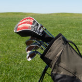 Golf Head Cover – Red Pulse Abstract Design (Insitu)