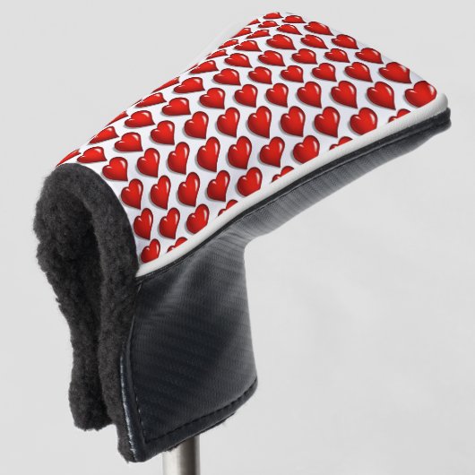 Golf Head Cover Rode Harten Liefde (3/4 voorkant)
