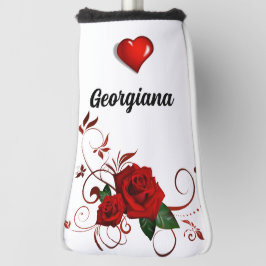 Golf Head Cover Rode Roos Rode Hart Bloem