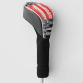 Golf Head Cover – Rood Pulse Abstract Design (Schuin)
