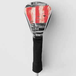 Golf Head Cover – Rood Pulse Abstract Design