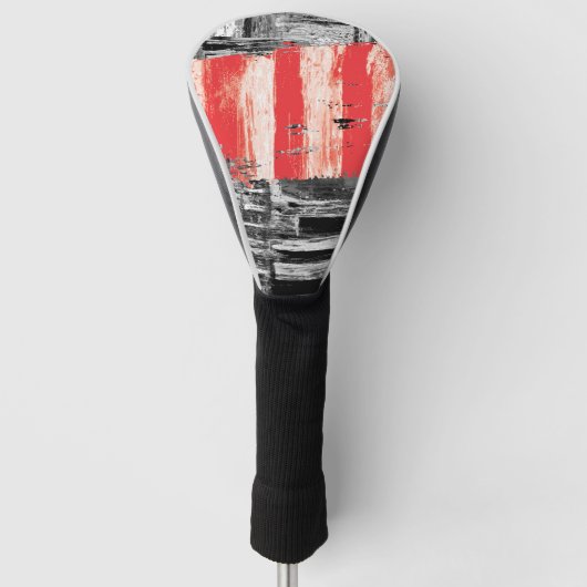 Golf Head Cover – Rood Pulse Abstract Design (Voorkant)