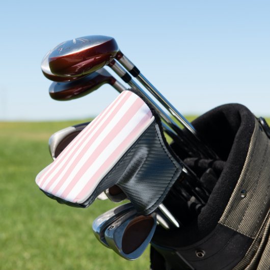 Golf Head Cover Roze & Witte Streep (Insitu)
